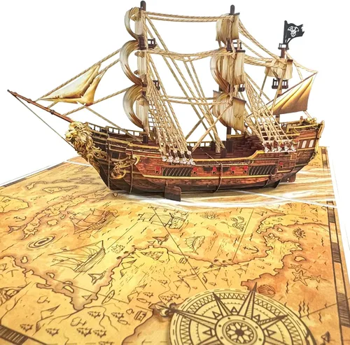 Vista 18 de Tarjeta de felicitación desplegable 3D – Tarjeta de pesca hecha a mano con lubina saltarina y lago escénico – Día del Padre, cumpleaños, jubilación