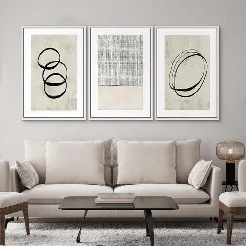 Vista 70 de SIGNWIN Lienzo enmarcado para pared, juego de arte neutro de bosque brumoso, ilustraciones en tono tierra, arte moderno, decorativo, bohemio