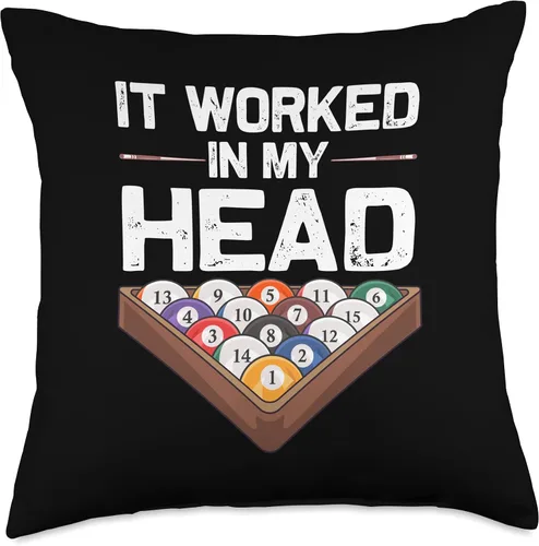 Vista 5 de 8 Ball Pool Gift Billiards Accessories & Stuff Divertido diseño de billar para hombres y mujeres, cojín deportivo para jugadores de piscina, 16 x 16