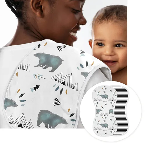 Vista 4 de Sweet Jojo Designs Bear Mountain Boy - Juego de canastilla para bebé recién nacido, color azul pizarra y negro acuarela bosque animal - Juego de 8
