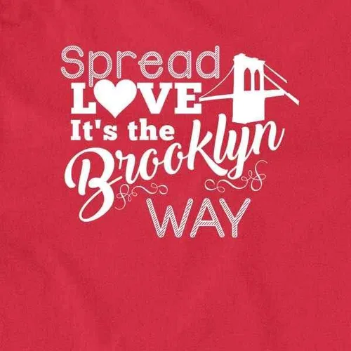 Vista 2 de Pop Threads Spread Love Its The Brooklyn Way Graphic Tee Camiseta para hombre