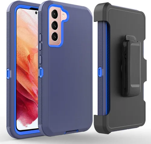 Vista 4 de Funda diseñada para Samsung Galaxy S22 Plus, protección completa con clip para cinturón, resistente con protector de pantalla integrado, funda