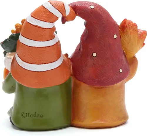 Vista 3 de Hodao - Decoración de gnomo de calabaza de Acción de Gracias, certerpiece