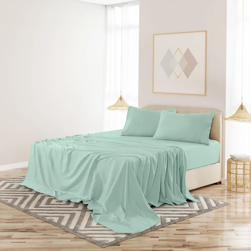 Vista 40 de LUX Décor - Juego de sábanas Twin de microfibra ultrasuave de 3 piezas con sábana encimera, sábana bajera de 16 pulgadas de profundidad y funda