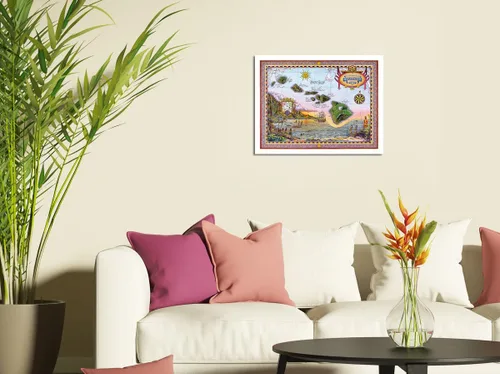 Vista 3 de Pacifica Island Art Map of Old Hawaii - The Islands of Hawaii - Mapa vintage de Steve Strickland - Cartel de metal vintage de 8 x 12 pulgadas