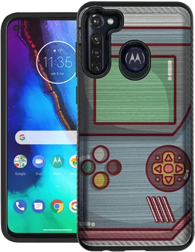 Vista 12 de CasesOnDeck Funda de agarre compatible con [Motorola Moto G Stylus (2020) [Brushed Armor] - Funda delgada y resistente, color negro mate (astronauta)