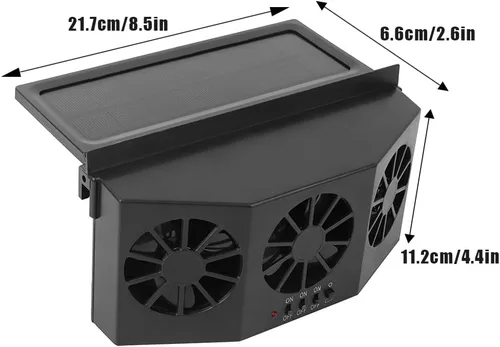 Vista 7 de Tiiyee Ventilador de ventilación de automóvil, enfriador portátil con energía solar, ventilador de ventana, ventilador de escape de automóvil