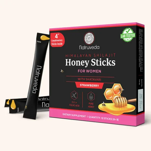Vista 16 de Natruveda, Palitos de miel Shilajit del Himalaya para hombres y mujeres – 75% más de ácido fúlvico y oligominerales – Miel cruda, azafrán y resina