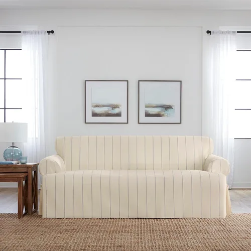 Vista 22 de SureFit Funda de cojín en T de algodón pesado para sillón de pato – Funda de una pieza, ajuste tejido relajado, 100% algodón, lavable a máquina