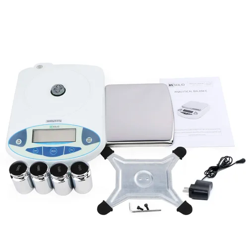 Vista 7 de U.S. Solid Balanza analítica de precisión digital 176.37 oz x 0.0004 oz, báscula electrónica de alta precisión para laboratorio, joyería, uso