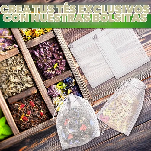 Vista 8 de Bolsas de té desechables para té de hojas sueltas, 400 unidades, 3.62 x