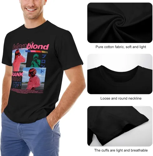 Vista 6 de Rap - Camiseta de algodón de manga corta con cuello redondo para hombre