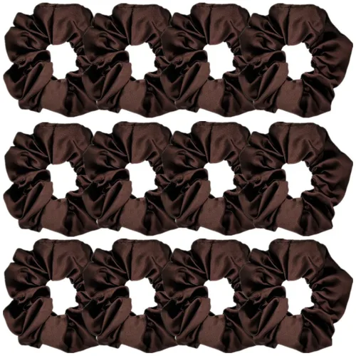 Vista 4 de 12 ligas suaves de seda satinada para el cabello, bandas de moda, lazos elásticos, soportes para cola de caballo, accesorios para mujeres y niñas
