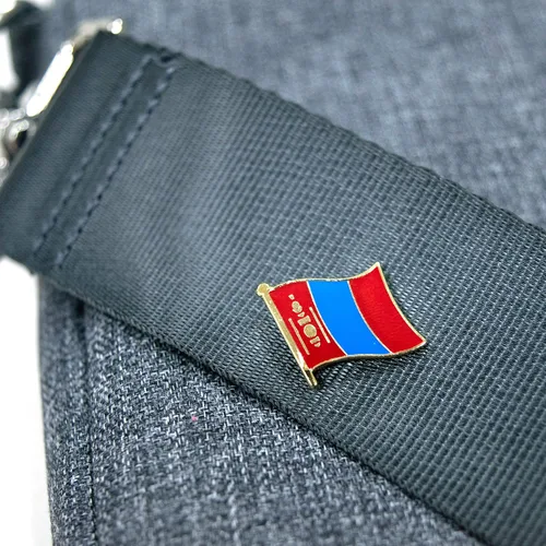Vista 9 de Parche de bandera de Mongolia+Pin de metal, parche de apliques de ropa mongol, Pin de solapa nacional para bolsa, Pin de viaje asiático NO.070A