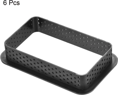 Vista 3 de uxcell 6 anillos perforados de mousse para tartas, forma rectangular, cortador de hornear para tartas, pastel de bricolaje, herramienta