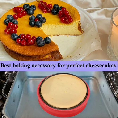 Vista 6 de Protector de Molde Desmontable de Silicona para Cheesecake para Molde Desmontable Redondo de 7'', 7.5'', Protector de Baño María para Cheesecake