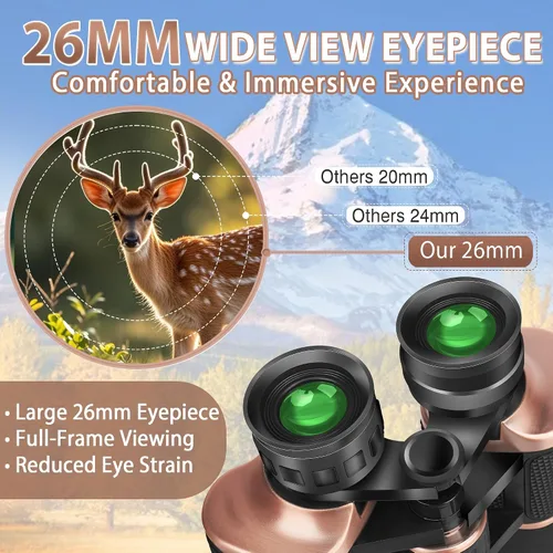 Vista 5 de Prismáticos 22x50 para adultos de alta potencia, prisma BAK-4 HD FMC, prismáticos profesionales resistentes al agua para observación de aves, caza