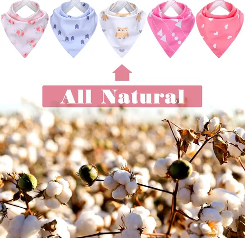 Vista 5 de Janmercy Paquete de 5 baberos tipo bandana para adultos, extra grandes, suaves, ajustables, absorbentes, para mujeres, necesidades especiales