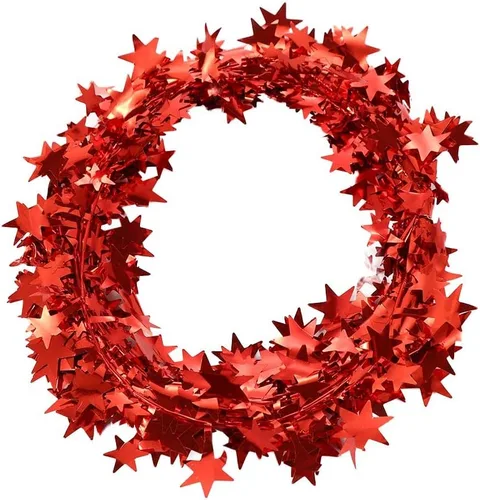 Vista 8 de Guirnalda de oropel brillante con alambre, guirnalda metálica de Navidad de estrella pequeña para árbol de Navidad, hogar, boda, fiesta, adorno Azul