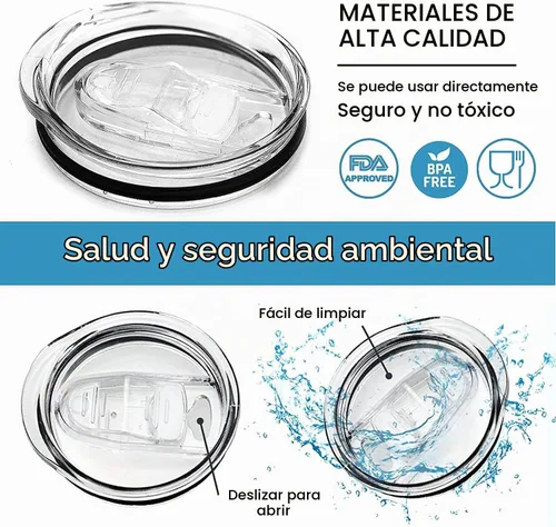 Vista 5 de Paquete de 2 tapas de vaso de 20 onzas de repuesto para vasos Yeti Transparente 2 piezas