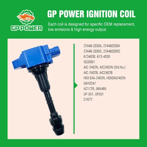 Vista 5 de Bobina de encendido de rendimiento 22448-ZE00C 22448ZE00C UF-551 UF551 C1672 AIC-2402N 5C1729 JUEGO DE 8 COMPATIBLES CON INFINITI QX56 NISSAN ARMADA