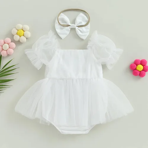 Vista 7 de Ropa de bebé niña Floral Boho Lace Romper Mameluco Mameluco Mono Mono Traje Verano Ropa Bebé Niñas