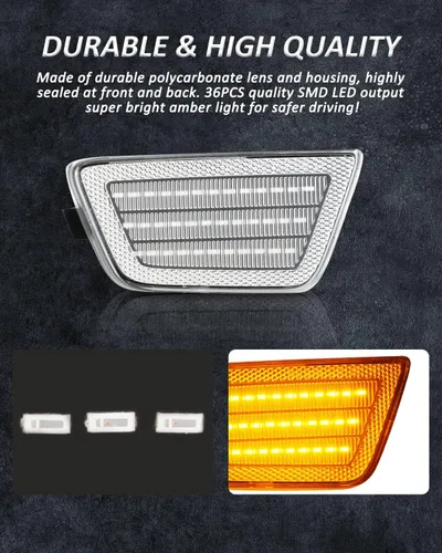 Vista 3 de Ensemble de luces de marcador lateral LED Bestview, lámparas de señal de estacionamiento para parachoques delantero compatibles para Chevy Cruze