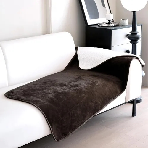 Vista 23 de gogobunny Manta de cama impermeable, manta reversible de forro polar Sherpa para perro, cachorro y gato, funda para muebles que protege la cama Beige