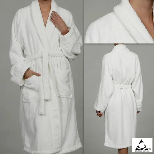 Vista 8 de Superior Bata de rizo unisex de algodón, batas suaves y absorbentes para hombres y mujeres, accesorios de baño