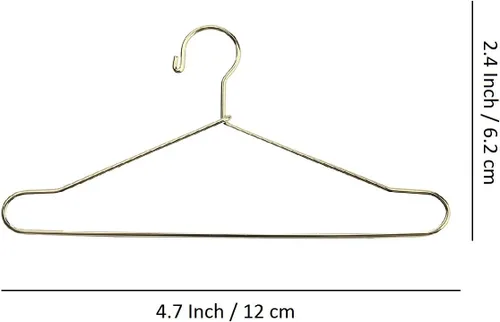 Vista 2 de JANOU 10pcs linda casa de muñecas ropa colgar en miniatura alambre ropa soporte (dorado)