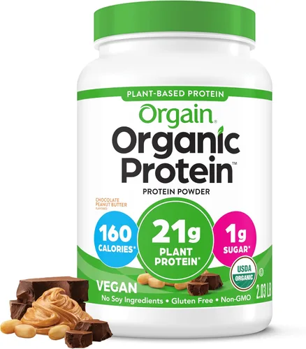 Vista 19 de Orgain - Proteína vegana orgánica en polvo, pastel de cumpleaños - 21g de proteína a base de plantas, 7g de fibra prebiótica, bajo en carbohidratos