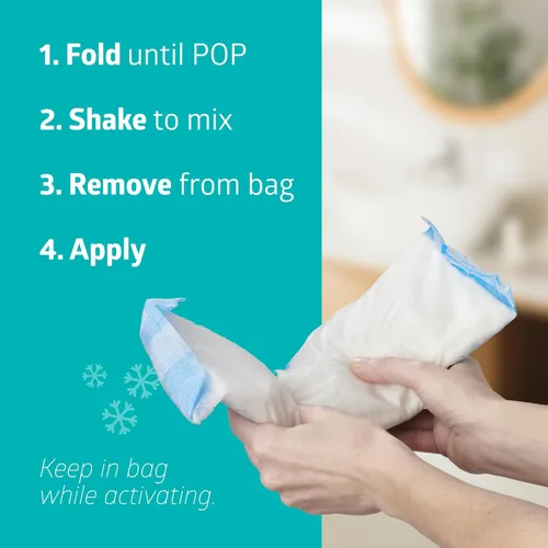 Vista 6 de Medline Almohadilla perineal absorbente 2 en 1 y paquetes de hielo frío instantáneo para cuidado posparto (8 unidades). Esencial listo para usar