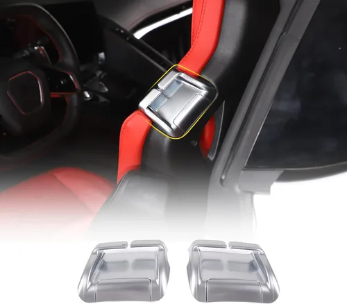 Vista 9 de Guía de repuesto para cinturón de seguridad compatible con Chevrolet Corvette C8 Stingray 2020-2023, clips para cinturón de seguridad de ABS