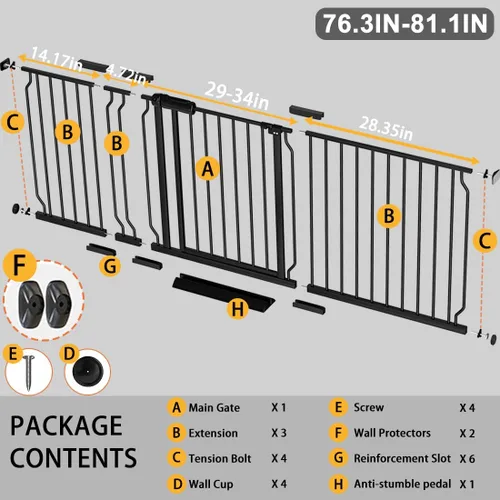 Vista 42 de Fairy Baby Puerta de seguridad para bebés Extensión de 12 cm para puerta de seguridad para bebés con cierre automático Puerta de seguridad