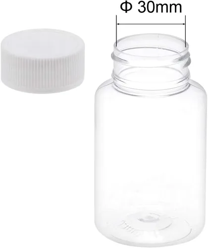 Vista 3 de uxcell Botella de reactivo químico de laboratorio de plástico PET de 3.4 oz/3.4 fl oz, recipiente de almacenamiento líquido/sólido de boca ancha