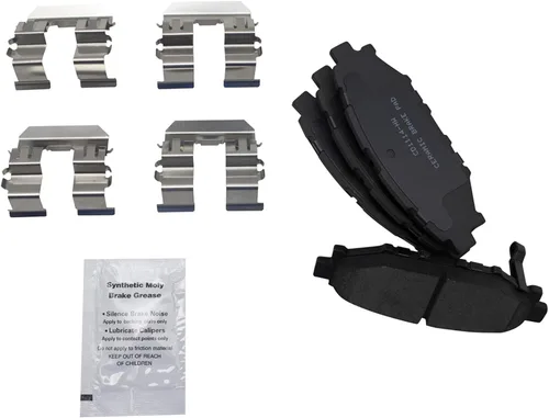 Vista 4 de TRQ Kit de pastillas de freno delanteras y traseras y rotores Kit de productos químicos de freno, pastillas de freno Rotor de freno de cerámica