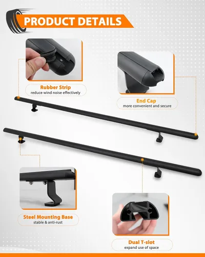 Vista 5 de MELIPRON - Soporte de techo para camión resistente, capacidad de 500 libras Estante de escalera de aluminio de 50 pulgadas para cámper y tapas