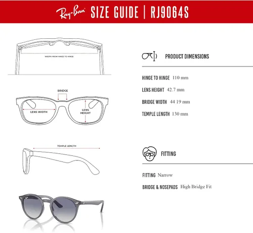 Vista 6 de Ray-Ban Junior Kids' Round Sunglasses for Men for Women + BUNDLE with Designer iWear Eyewear Kit