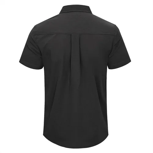 Vista 5 de JEKAOYI Mens Casual Linen Button Down Short Sleeve Shirts Beach Summer Spread Collar Pocket Tops