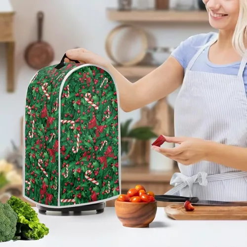 Vista 2 de Gomyblomy Cubierta antipolvo de Navidad para electrodomésticos de cocina, para batidoras de pie, máquinas de café de leche de soja, protectores