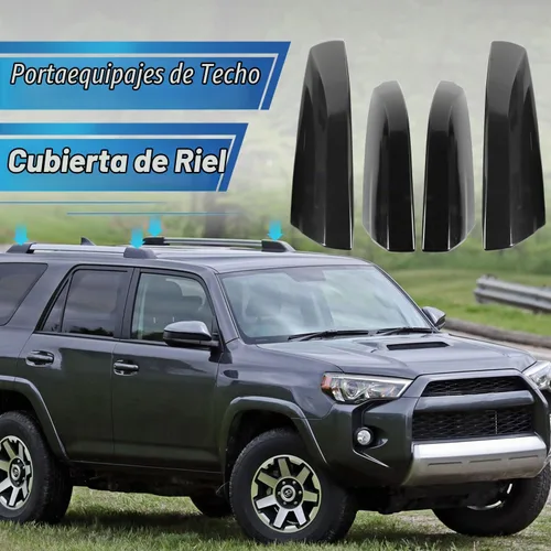 Vista 2 de 4 piezas de protección de tapa terminal para carril de equipaje de techo negro, cubierta de capó para Toyota Highlander 2.7L 2009-2013, para 3.3L