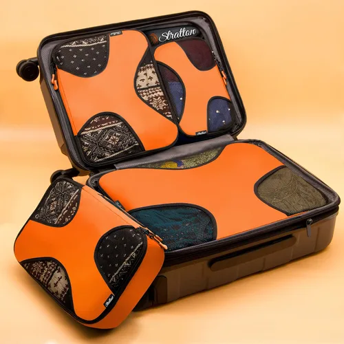 Vista 2 de Stratton Juego de 5 cubos de embalaje organizadores de equipaje de viaje con bolsa de lavandería