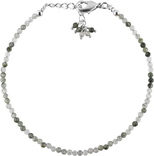 Vista 30 de Natural Gemstone Micro Round Beads Dainty Choker Bangle Bracelet, Handmade Jewelry for Women, Healing Chakra Crystals Silver Plated Chain 8 inch