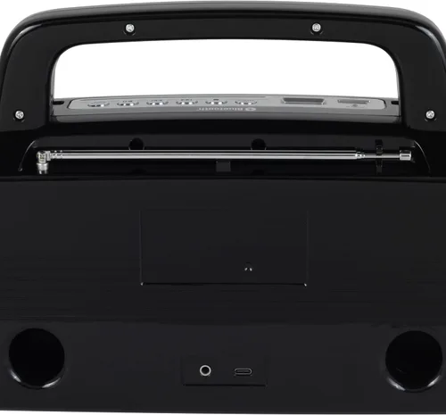 Vista 4 de Studebaker SB2006 Altavoz Bluetooth con radio portátil AM/FM Transmisión Bluetooth, batería recargable y alta potencia (negro)