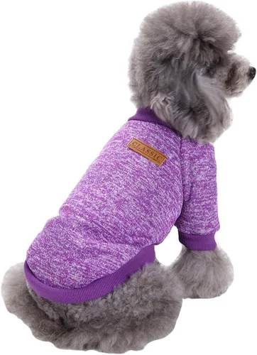 Vista 21 de Ropa para mascotas, suéter suave, cálido y grueso, suéter de invierno para perros (talla S, color rosa) Jecikelon pullover pet apparel for dogs