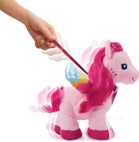 Vista 3 de Mattel Barbie A Touch of Magic - Juguete de peluche Pegaso Walk & Flutter, peluche para caminar de 11 pulgadas con accesorios para el cabello