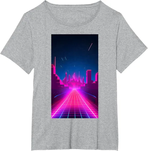 Vista 16 de Camiseta Retrowave Street 80s Vaporwave Synthwave, Negro -, Pequeña