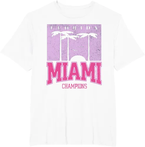 Vista 10 de MIAMI Beach Sunset Camiseta Florida Miami Palm Trees Camiseta Camiseta, Negro