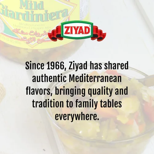 Vista 4 de Ziyad Giardiniera Hot Mediterranean Peppers Mix, Chicago, ideal para sándwiches y ensaladas de huevo, pizza, carne de res italiana, 32 onzas