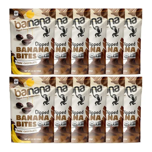 Vista 10 de Barnana - Bocaditos de plátano de coco masticables orgánicos, golosina deshidratada saludable, aperitivo de plátano y coco masticable, hecho